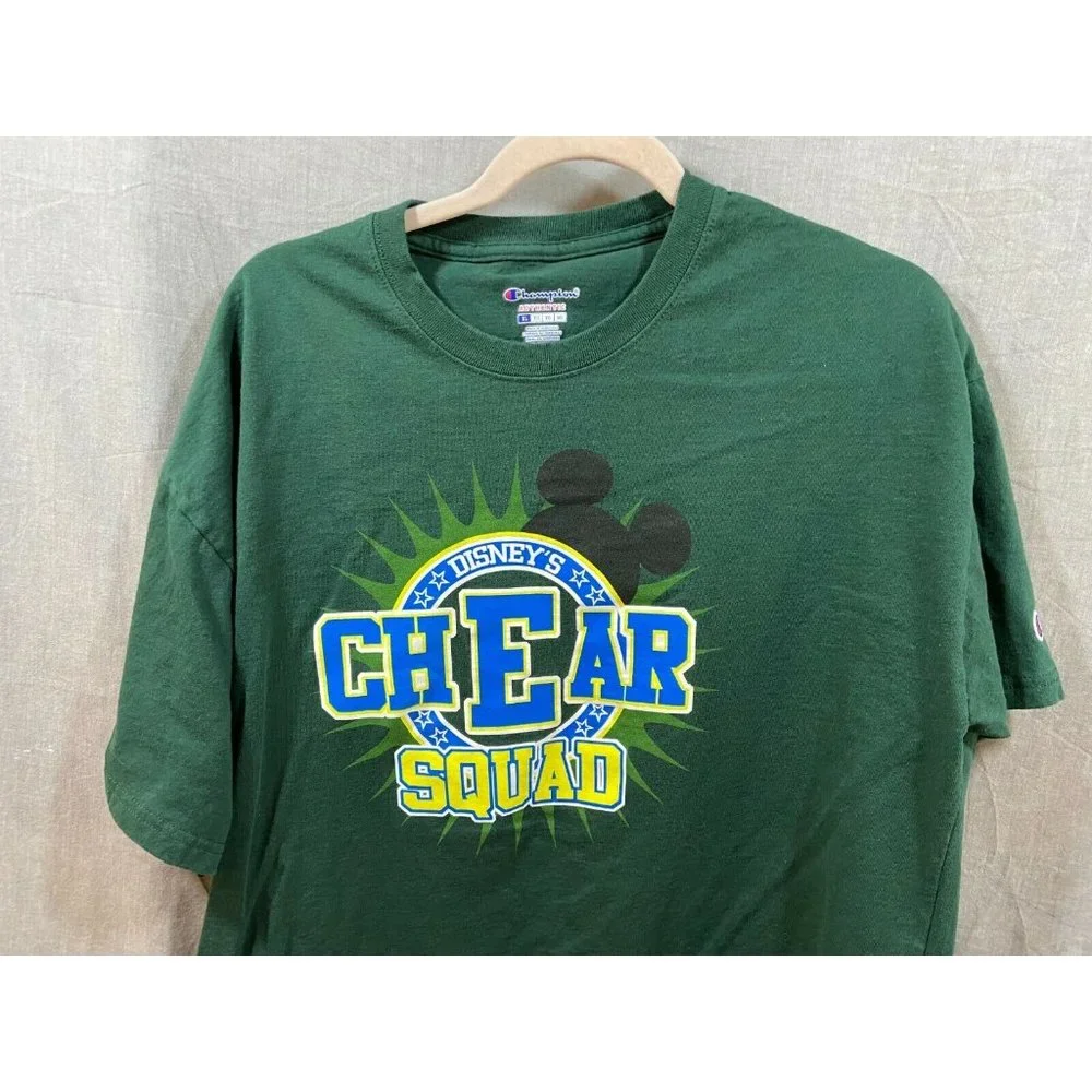 Disney´s Cheer Squad Champion Shirt‎ Adult Extra Large Green Logo Pullover Mens - Picture 2 of 8